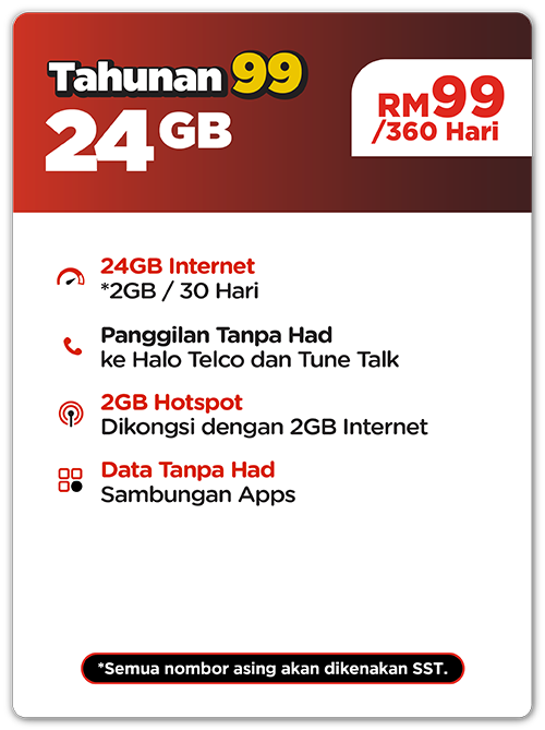Pelan Epik+ Tahunan 99 Halo Telco